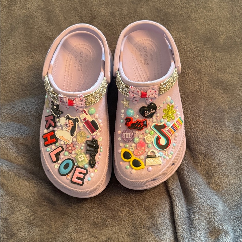 CROCS Light Purple Clogs with Charms custom-made